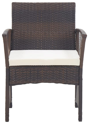 Tuinstoelen met kussens 2 st poly rattan bruin