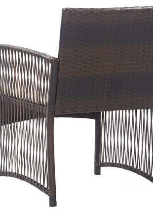Tuinstoelen met kussens 2 st poly rattan bruin