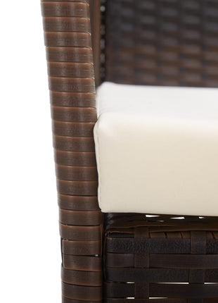 Tuinstoelen met kussens 2 st poly rattan bruin