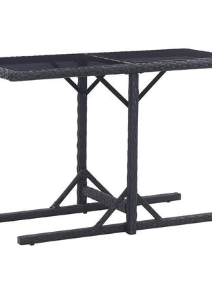 Tuintafel 110X53X72 Cm Glas En Poly Rattan