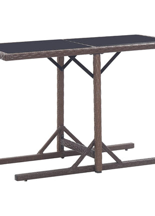 Tuintafel 110X53X72 Cm Glas En Poly Rattan