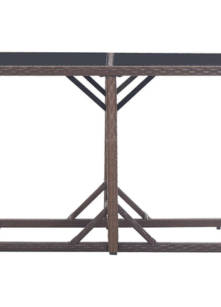 Tuintafel 110X53X72 Cm Glas En Poly Rattan