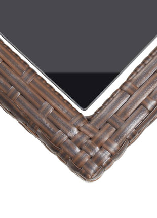 Tuintafel 110X53X72 Cm Glas En Poly Rattan