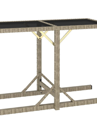 Tuintafel 110X53X72 Cm Glas En Poly Rattan