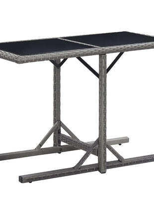 Tuintafel 110X53X72 Cm Glas En Poly Rattan