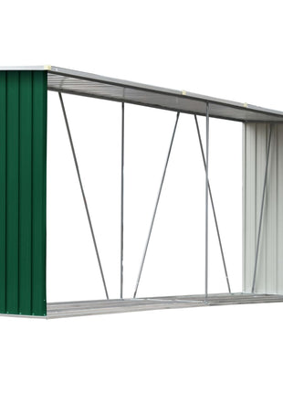 Haardhoutschuur 330X84X152 Cm Gegalvaniseerd Staal