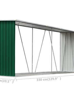 Haardhoutschuur 330X84X152 Cm Gegalvaniseerd Staal