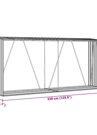 Haardhoutschuur 330X84X152 Cm Gegalvaniseerd Staal