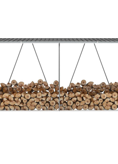 Haardhoutschuur 330X84X152 Cm Gegalvaniseerd Staal
