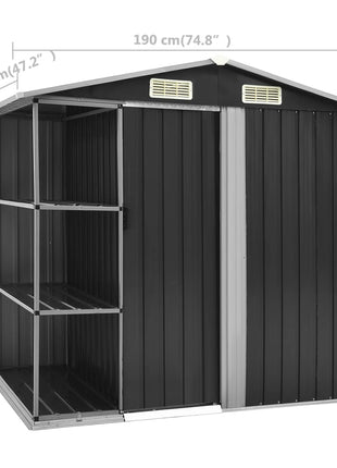 Tuinschuur Met Rek 205X130X183 Cm Ijzer