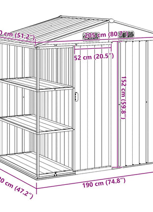 Tuinschuur Met Rek 205X130X183 Cm Ijzer
