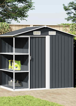 Tuinschuur Met Rek 205X130X183 Cm Ijzer