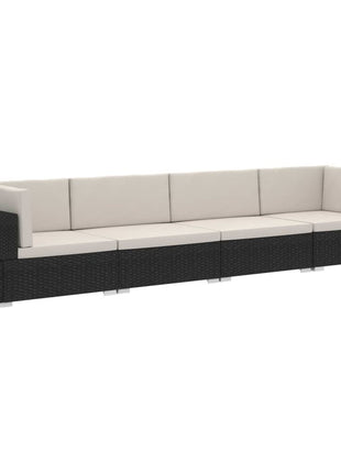 Loungeset Met Kussens Poly Rattan