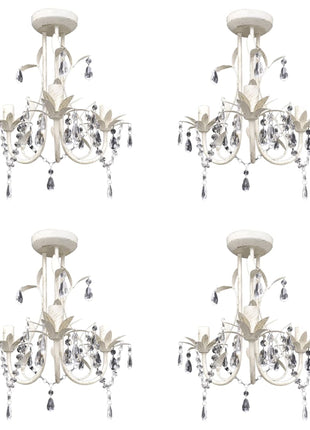 Kristallen Kroonluchter Met Wit Elegant Design (3 Lampen)