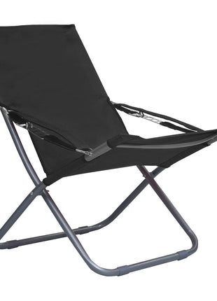 Strandstoelen 2 st inklapbaar stof zwart