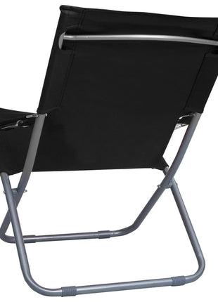 Strandstoelen 2 st inklapbaar stof zwart