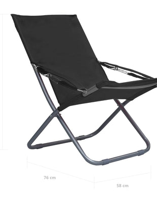 Strandstoelen 2 st inklapbaar stof zwart