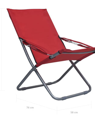 Strandstoelen 2 st inklapbaar stof rood