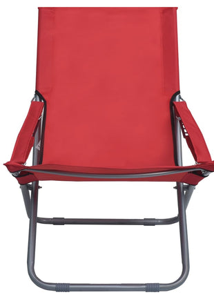 Strandstoelen 2 st inklapbaar stof rood