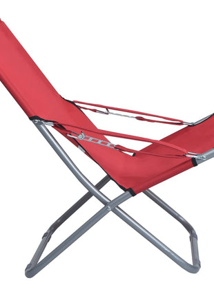Strandstoelen 2 st inklapbaar stof rood