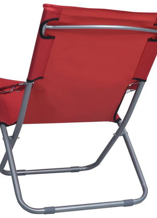 Strandstoelen 2 st inklapbaar stof rood