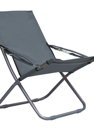 Strandstoelen 2 st inklapbaar stof grijs