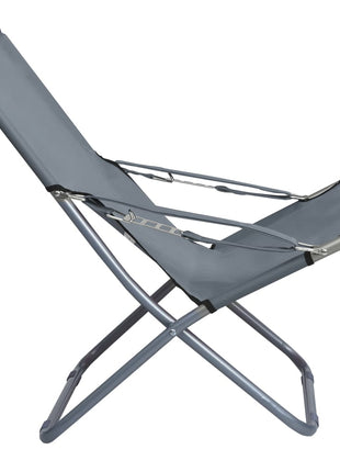 Strandstoelen 2 st inklapbaar stof grijs
