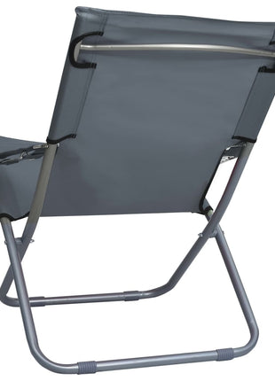 Strandstoelen 2 st inklapbaar stof grijs
