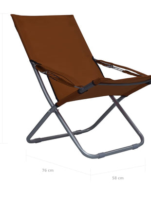 Strandstoelen 2 st inklapbaar stof bruin