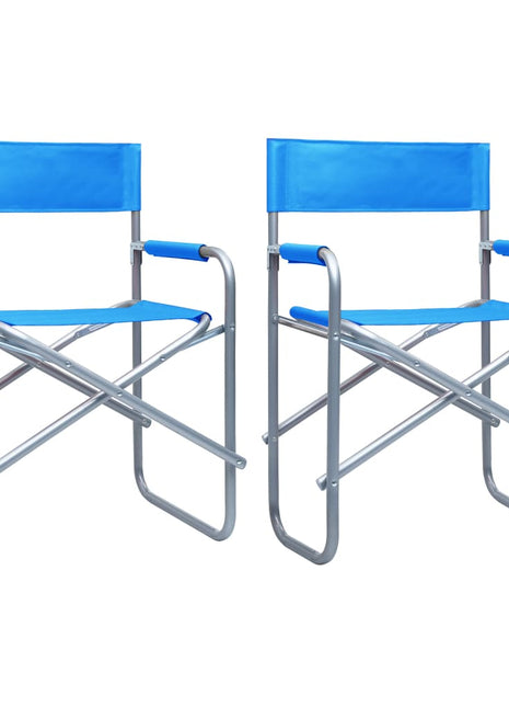 Regisseursstoelen 2 st staal blauw