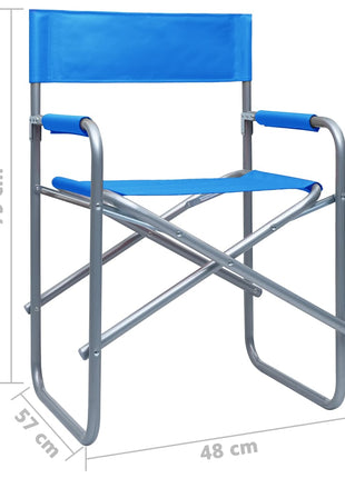 Regisseursstoelen 2 st staal blauw