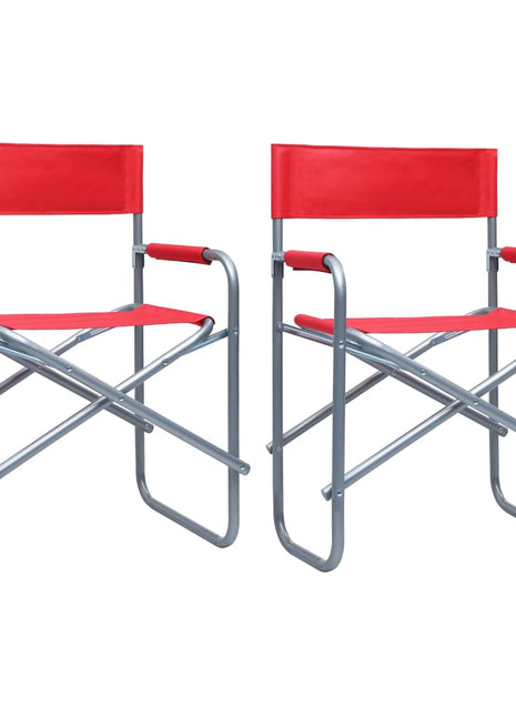 Regisseursstoelen 2 st staal rood
