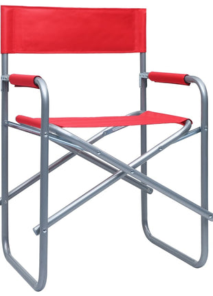 Regisseursstoelen 2 st staal rood