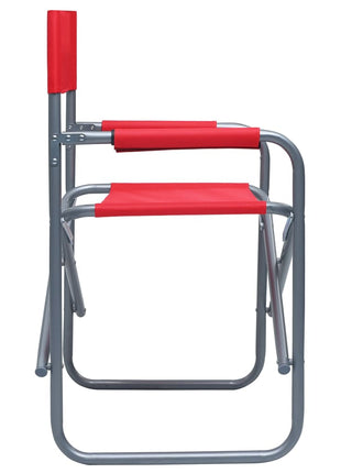Regisseursstoelen 2 st staal rood