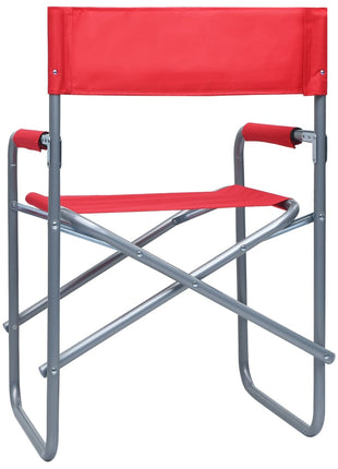Regisseursstoelen 2 st staal rood