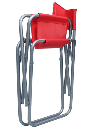 Regisseursstoelen 2 st staal rood