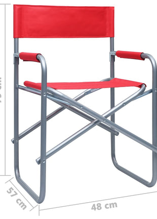 Regisseursstoelen 2 st staal rood