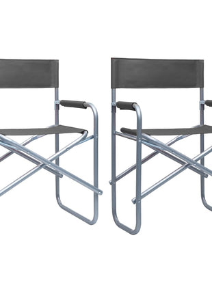 Regisseursstoelen 2 st staal grijs