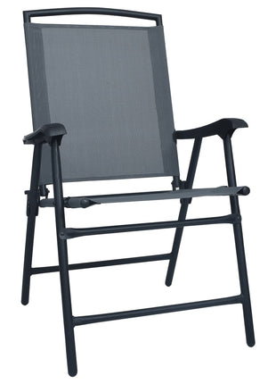 Tuinstoelen inklapbaar 2 st textileen grijs