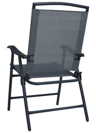 Tuinstoelen inklapbaar 2 st textileen grijs