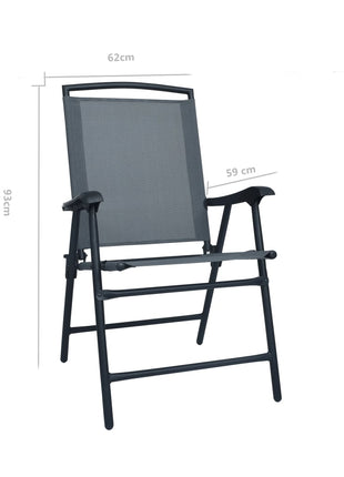 Tuinstoelen inklapbaar 2 st textileen grijs