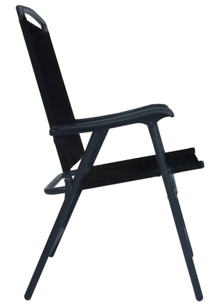 Tuinstoelen inklapbaar 2 st textileen zwart