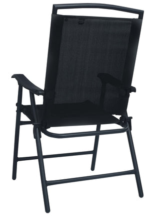 Tuinstoelen inklapbaar 2 st textileen zwart