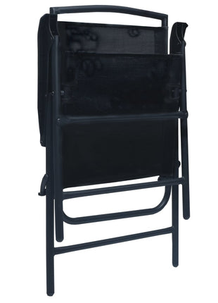 Tuinstoelen inklapbaar 2 st textileen zwart