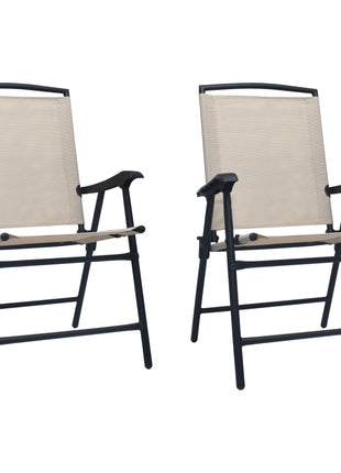 Tuinstoelen inklapbaar 2 st textileen crème