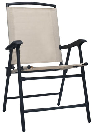 Tuinstoelen inklapbaar 2 st textileen crème