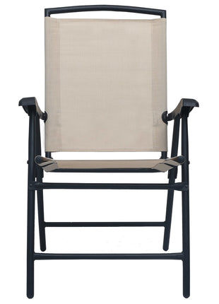 Tuinstoelen inklapbaar 2 st textileen crème