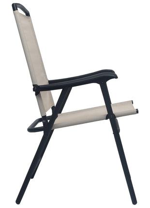 Tuinstoelen inklapbaar 2 st textileen crème