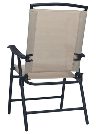 Tuinstoelen inklapbaar 2 st textileen crème