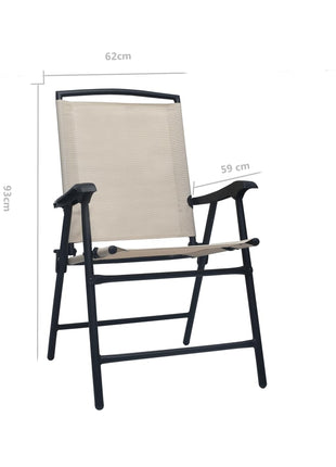 Tuinstoelen inklapbaar 2 st textileen crème